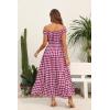 imageOSTOO Womens 2025 Summer Boho Floral Print Tiered Casual Flowy Long Maxi DressGrape Polka Dot
