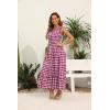 imageOSTOO Womens 2025 Summer Boho Floral Print Tiered Casual Flowy Long Maxi DressGrape Polka Dot