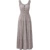 imageOSTOO Womens 2025 Summer Boho Floral Print Tiered Casual Flowy Long Maxi DressGrey White