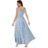 imageOSTOO Womens 2025 Summer Boho Floral Print Tiered Casual Flowy Long Maxi DressLight Blue Floral