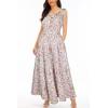imageOSTOO Womens 2025 Summer Boho Floral Print Tiered Casual Flowy Long Maxi DressLight Pink Floral
