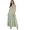imageOSTOO Womens 2025 Summer Boho Floral Print Tiered Casual Flowy Long Maxi DressLittle Green Flowers