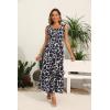imageOSTOO Womens 2025 Summer Boho Floral Print Tiered Casual Flowy Long Maxi DressNavy Blue Rocks Flower