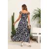 imageOSTOO Womens 2025 Summer Boho Floral Print Tiered Casual Flowy Long Maxi DressNavy Blue Rocks Flower
