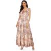 imageOSTOO Womens 2025 Summer Boho Floral Print Tiered Casual Flowy Long Maxi DressPink Cashew Floral