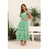 imageOSTOO Womens 2025 Summer Boho Floral Print Tiered Casual Flowy Long Maxi DressPrint Green Geometry