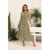 imageOSTOO Womens 2025 Summer Boho Floral Print Tiered Casual Flowy Long Maxi DressPrint Light Green