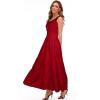 imageOSTOO Womens 2025 Summer Boho Floral Print Tiered Casual Flowy Long Maxi DressRed