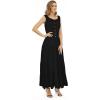 imageOSTOO Womens 2025 Summer Boho Floral Print Tiered Casual Flowy Long Maxi DressSolid Black