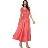 imageOSTOO Womens 2025 Summer Boho Floral Print Tiered Casual Flowy Long Maxi DressTangerine