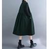 imagechouyatou Women Button Down Sleeveless Corduroy Overall Dress Jumper Midi Babydoll Tank Dress with PocketGreen