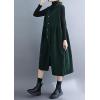 imagechouyatou Women Button Down Sleeveless Corduroy Overall Dress Jumper Midi Babydoll Tank Dress with PocketGreen