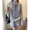 imagechouyatou Womens Y2k Active 2 Piece Outfits Tie Neck Sweatshirt Mini Skirt Set Matching Sweat SuitGray