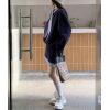 imagechouyatou Womens Y2k Active 2 Piece Outfits Tie Neck Sweatshirt Mini Skirt Set Matching Sweat SuitNavy