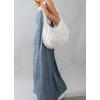imagechouyatou Womens 2025 Summer Spaghetti Strap Maxi Long Denim Dress Swing Flowy Jean Jumper Overall DressBlue