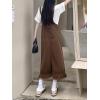 imagechouyatou Womens Adjustable Strap Denim Bib Overall Dress Distressed Fringe Pinafore Long Jean DressCoffee
