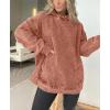 imagechouyatou Womens Casual Pullover Denim Jacket Vintage Distressed Jean Hoodie Jacket TopsBrown