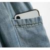 imagechouyatou Womens Retro Button Elastic Waist Denim Skirt ALine Pleated Midi Long Jean Skirt with PocketsLight Blue