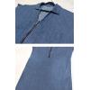 imagechouyatou Womens Summer Notch Neck Short Sleeve Denim Dress Business Casual Jean Tunic Shirt DressBlue