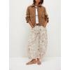 imagechouyatou Womens Y2k Baggy Wide Leg Denim Pants Boho Floral Printed Boyfriend Barrel Jeans with PocketsCat