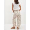 imagechouyatou Womens Y2k Baggy Wide Leg Denim Pants Boho Floral Printed Boyfriend Barrel Jeans with PocketsCat
