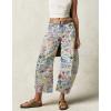 imagechouyatou Womens Y2k Baggy Wide Leg Denim Pants Boho Floral Printed Boyfriend Barrel Jeans with PocketsGraffiti