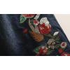 imagechouyatou Womens Y2k Baggy Wide Leg Cropped Jeans Flower Embroidered Elastic Waist Capri Denim Pants CulottesDark Blue