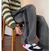 imagechouyatou Mens Color Block Wide Leg Baggy Jeans High Waist Loose Fit Barrel Denim Pants with PocketsGray