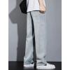 imagechouyatou Mens Vintage Washed Wide Leg Baggy Jeans Drawstring Elastic Waist Barrel Denim Pants with PocketsLight Blue