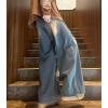 imagechouyatou Mens Y2k Ripped Wide Leg Jeans High Waist Baggy Street Denim Pants with PocketsBlue
