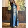 imagechouyatou Mens Y2k Ripped Wide Leg Jeans High Waist Baggy Street Denim Pants with PocketsBlue