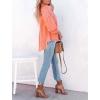 imagechouyatou Womens Boyfriend Ripped Holes Frayed Raw Hem Distressed Denim JacketOrange