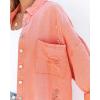 imagechouyatou Womens Boyfriend Ripped Holes Frayed Raw Hem Distressed Denim JacketOrange