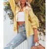 imagechouyatou Womens Boyfriend Ripped Holes Frayed Raw Hem Distressed Denim JacketYellow