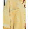imagechouyatou Womens Boyfriend Ripped Holes Frayed Raw Hem Distressed Denim JacketYellow