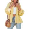 imagechouyatou Womens Boyfriend Ripped Holes Frayed Raw Hem Distressed Denim JacketYellow