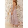 imagechouyatou Womens Summer Striped Spaghetti Strap Maxi Dress Boho Flowy Swing Back Smocked Beach SundressLight Brown