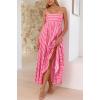 imagechouyatou Womens Summer Striped Spaghetti Strap Maxi Dress Boho Flowy Swing Back Smocked Beach SundressWatermelon Red