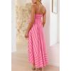imagechouyatou Womens Summer Striped Spaghetti Strap Maxi Dress Boho Flowy Swing Back Smocked Beach SundressWatermelon Red