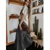 imagechouyatou Womens Boho Frayed Tiered Denim Skirt Pleated Ruffle A Line Swing Skirt Y2k Maxi Long Jean SkirtBlack Grey