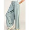 imagechouyatou Womens Baggy Wide Leg Pleated Denim Pants Casual Elastic High Waisted Palazzo Barrel JeansLight Blue