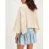 imagechouyatou Womens Denim Pleated A Line Mini Skirt High Elastic Waisted Button Ruffle Jean Short SkirtLight Blue