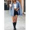 imagechouyatou Womens Oversized Denim Poncho Jacket Sleeveless Dressy Jean Jacket Cloak CoatBlue
