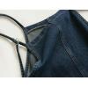 imagechouyatou Womens Spaghetti Strap Denim Overall Dress Bib Dress Jumper Maxi Long Jean Dress with PocketsBlue