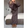 imagechouyatou Womens 2 Piece Knitwear Sets Slouchy Sweater Maxi Bodycon Skirt Two Piece Sweater Skirt OutfitsCoffee
