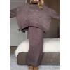 imagechouyatou Womens 2 Piece Knitwear Sets Slouchy Sweater Maxi Bodycon Skirt Two Piece Sweater Skirt OutfitsCoffee