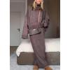 imagechouyatou Womens 2 Piece Knitwear Sets Slouchy Sweater Maxi Bodycon Skirt Two Piece Sweater Skirt OutfitsCoffee