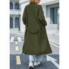 imagechouyatou Womens Fall Casual Open Front Cardigan Dressy Knitted Long Sweater Coat with BeltBlack