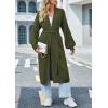 imagechouyatou Womens Fall Casual Open Front Cardigan Dressy Knitted Long Sweater Coat with BeltBlack