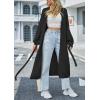 imagechouyatou Womens Fall Casual Open Front Cardigan Dressy Knitted Long Sweater Coat with BeltGreen